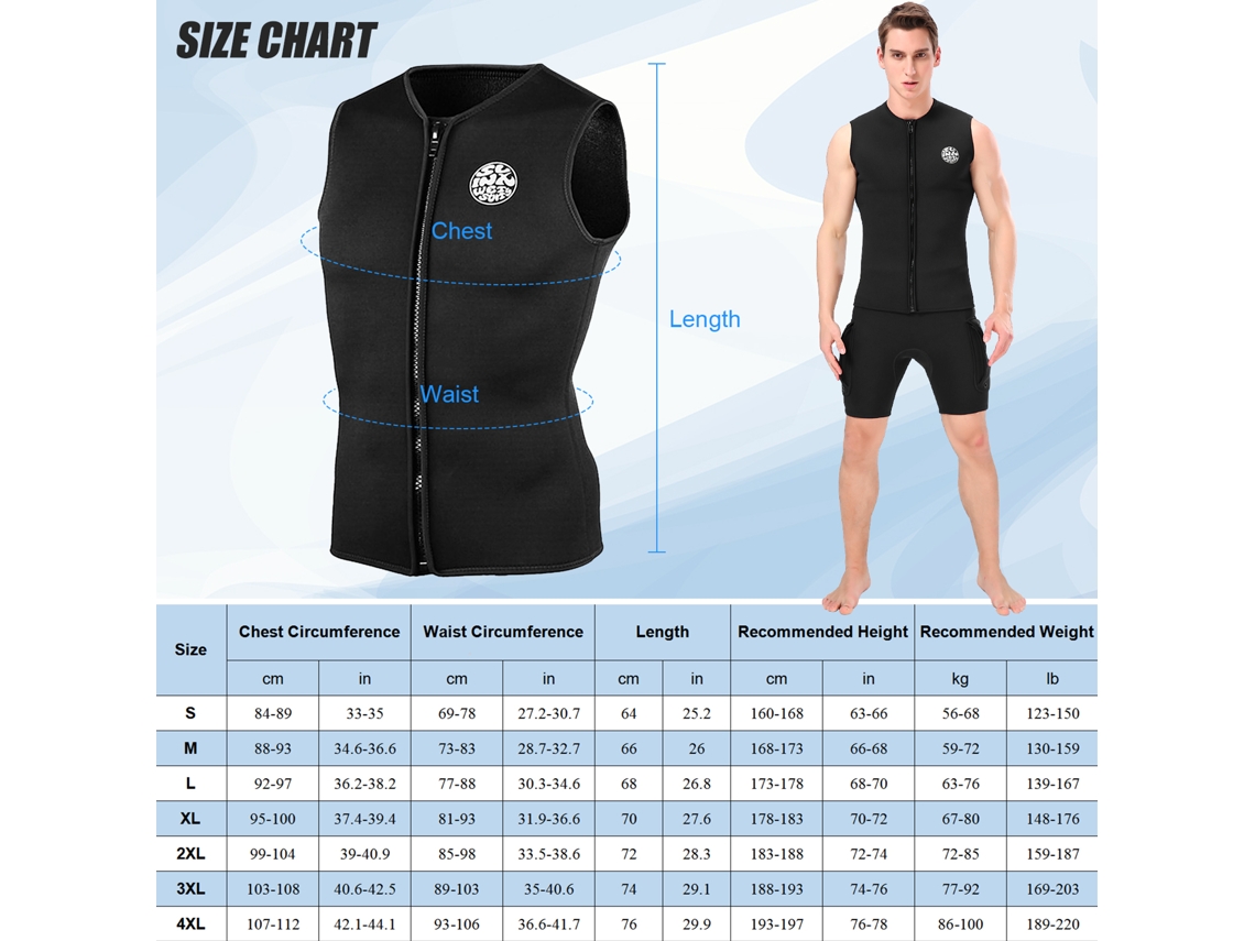 Chaleco De Buceo Sin Mangas De Neopreno De 3 Mm Para Mantener El Calor, Adecuado Para Buceo, Surf, Natación Y Vela.