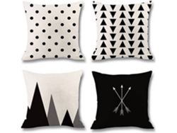 Pack de 4 Almohadas Decorativas WJS Negro (45x45cm)
