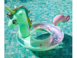 El Flotador Infantil Con Forma De Unicornio Cuenta Con Una Función Antivuelco, Lo Que Lo Hace Ideal Para Fiestas Junto Al Lago O Para Divert