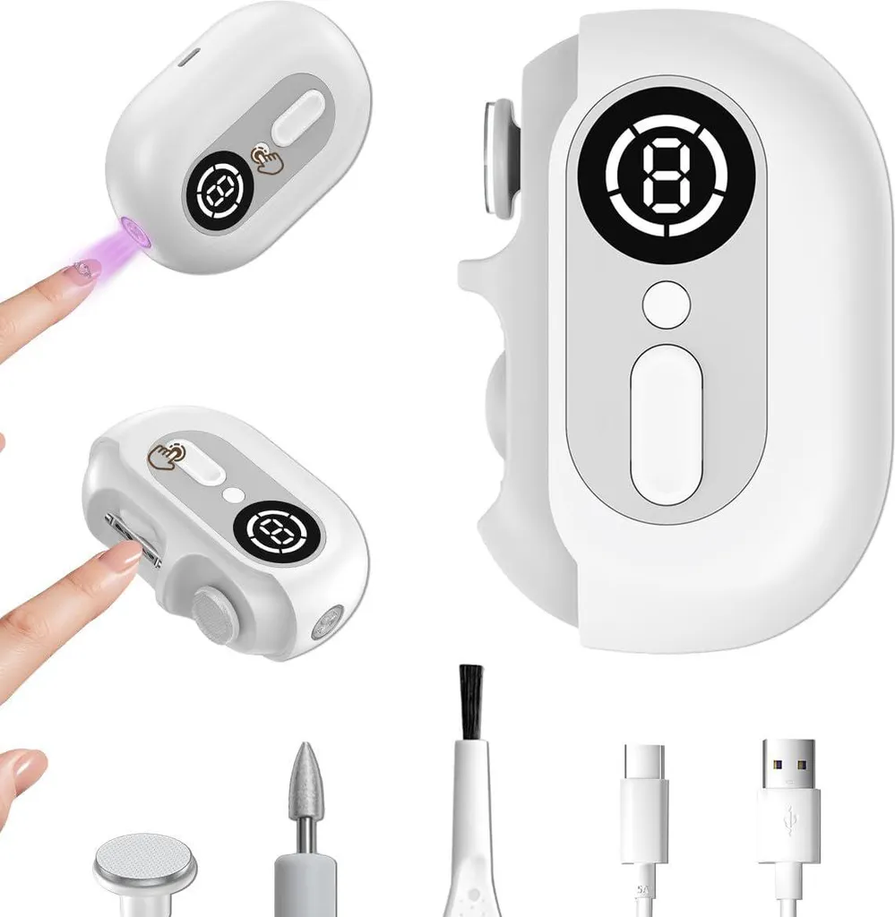 Cortaúñas Eléctrico, Apto Para Niños Mayores, 4 En 1, 2 Velocidades, Tapa Magnética Para Recoger Los Restos De Uñas, Seguro Y Fiable.