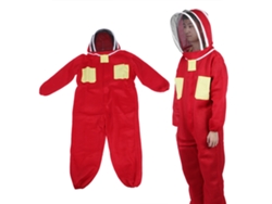 Traje Protector Rojo De Apicultor Con Doble Cremallera, Xxl De Malla Transpirable.