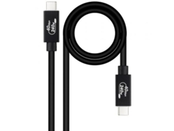 Cable Usb 4.0 Nanocable 10.01.5001/ Usb Tipo-C Macho Usb Tipo-C Macho/ Hasta 240W/ 40Gbps/ 1M/ Negro NANOCABLE