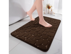 Alfombrilla de baño portátil, absorbente, decorativa y antideslizante, 43 x 64 cm, marrón.