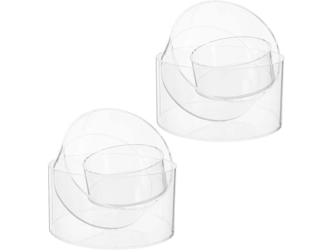 Juego De 6 Soportes De Exhibición Redondos De Acrílico Transparente Con Base De Exhibición Elevada Para Joyería Y