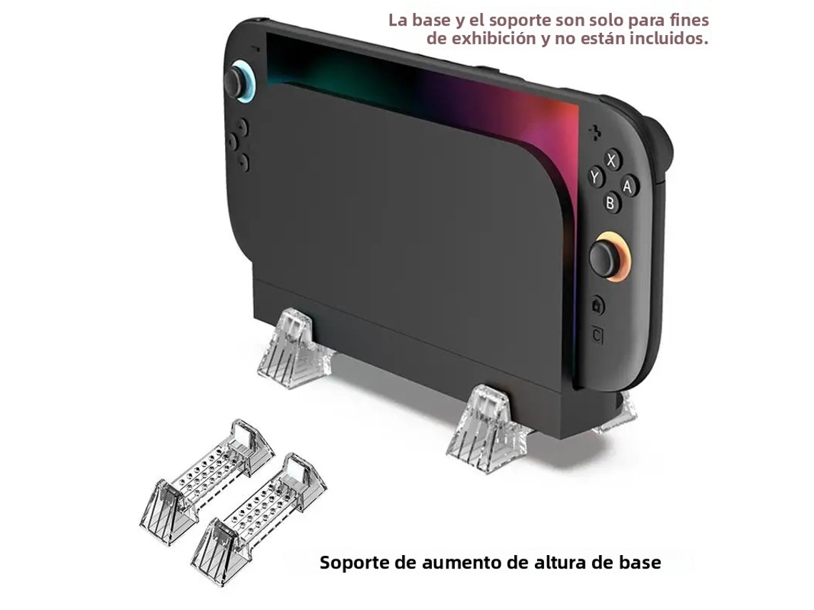 Soporte de pared NS2 para consolas: soporte de pared de aleación metálica con base ancha, asa y compartimento de almacenamiento.