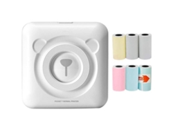 Mini impresora fotográfica - BT - 6 rollos de papel térmico - Blanco SIN MARCA