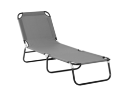 Tumbona Con Respaldo Ajustable, De Acero, 188x56x28cm