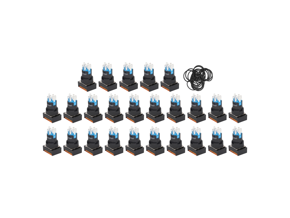25 Interruptores Pulsadores Con Luz Indicadora Para Equipos Industriales Ac Dc 12v