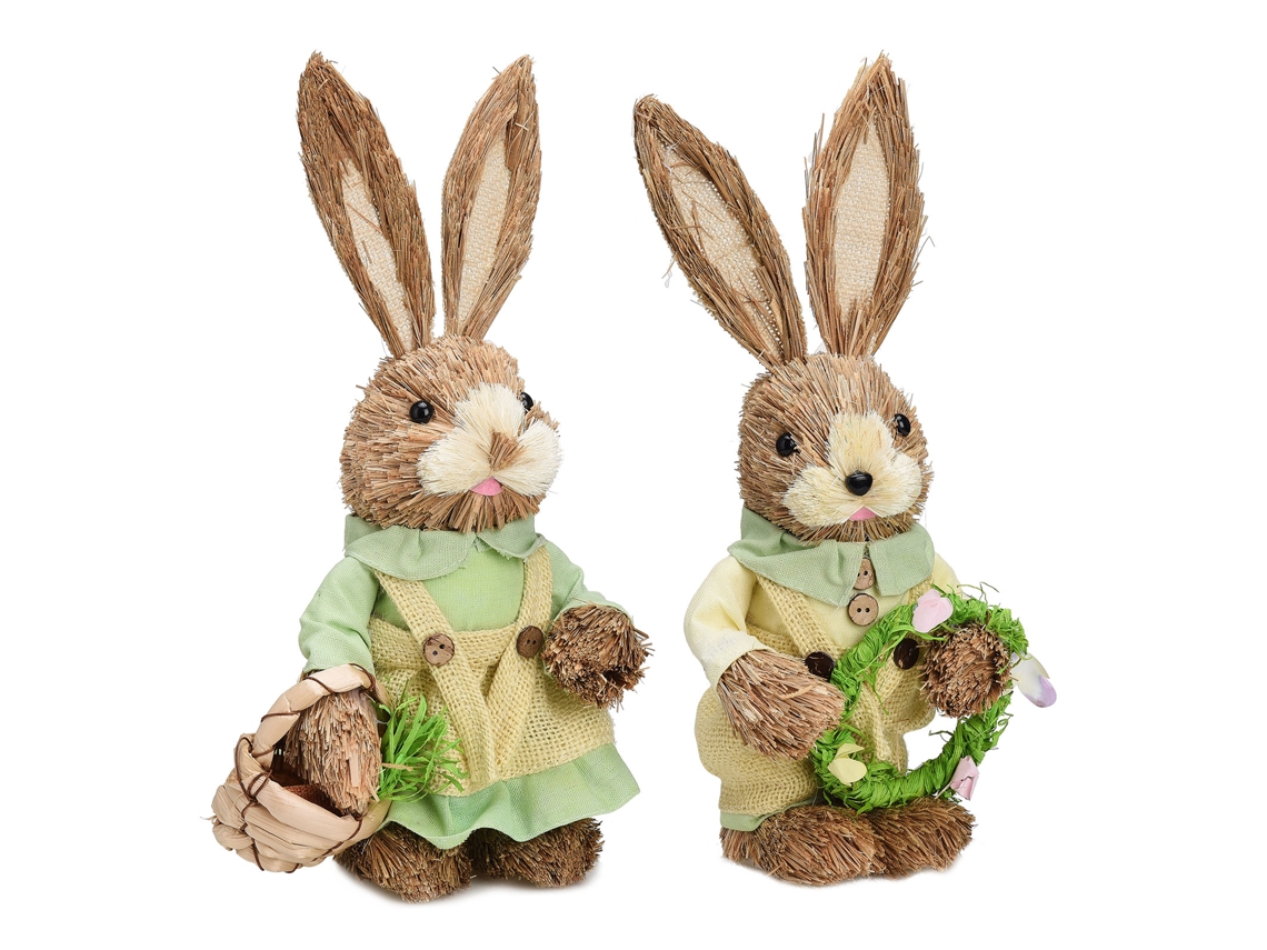 Adorno Rústico De Conejito De Pascua, Muñeco Para Pareja, Decoración De Primavera Para El Hogar Y Fiestas, 35 Cm