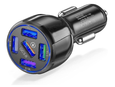 Cargador Carro Usb Multi Protecção Luz Led Portas Carga Rápida BISBISOUS Negro