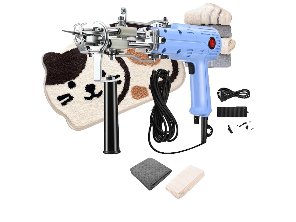 Pistola para mechones de alfombras, plástico resistente, 30 x 25 x 10 cm, apta para lana y pelo cortado, 110-240 V CA, 40 W OEM