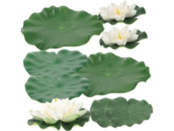 Juego De 8 Nenúfares Artificiales Flotantes Para La Decoración De Estanques/piscinas.