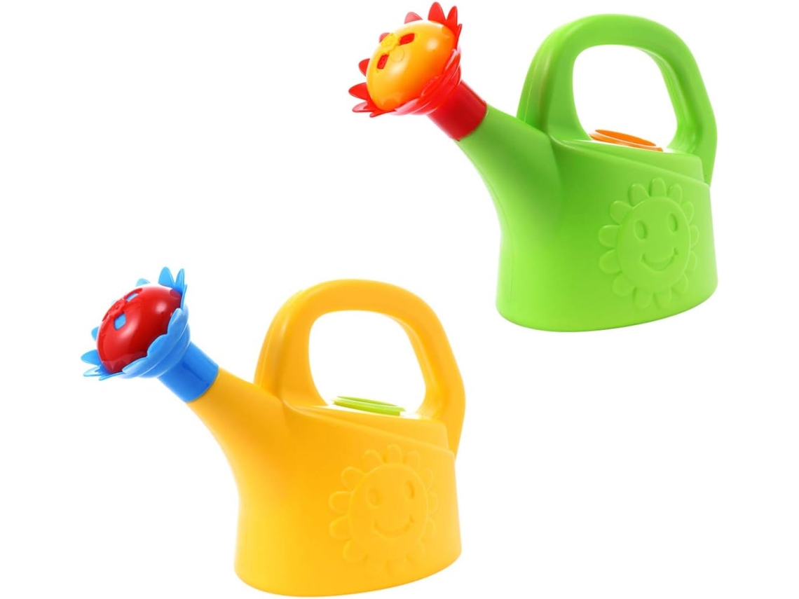 Regadera clásica amarilla, material de alta calidad, ecológica y no tóxica, gran capacidad de carga, duradera y difícil de romper, ideal para regar.