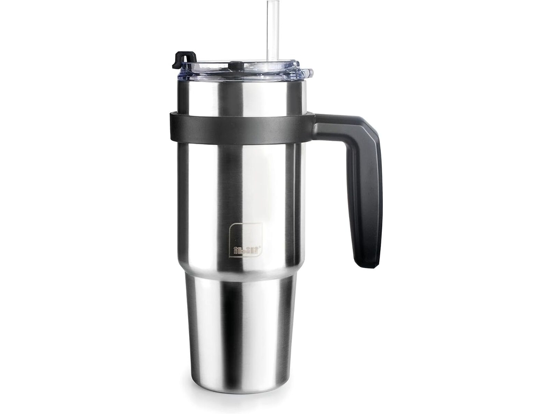 Taza con asa Ibili 669006 (acero inoxidable gris, 580 ml)