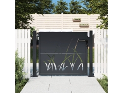 Puerta de jardín 105x105 cm acero diseño césped antracita Wsd144076 Lovely House
