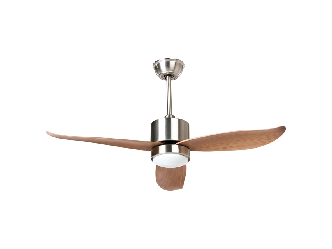 Ventilador De Teto Com Luz Mahaut Com Comando Remoto Led Castanho Claro