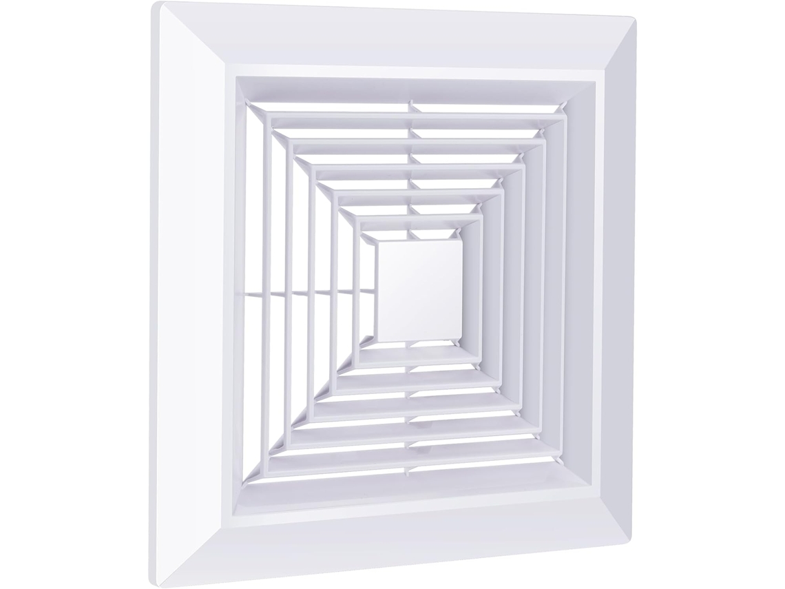 Cubierta Blanca Para Extractor De Baño Con Resortes De Repuesto Para Montaje Cuadrado.