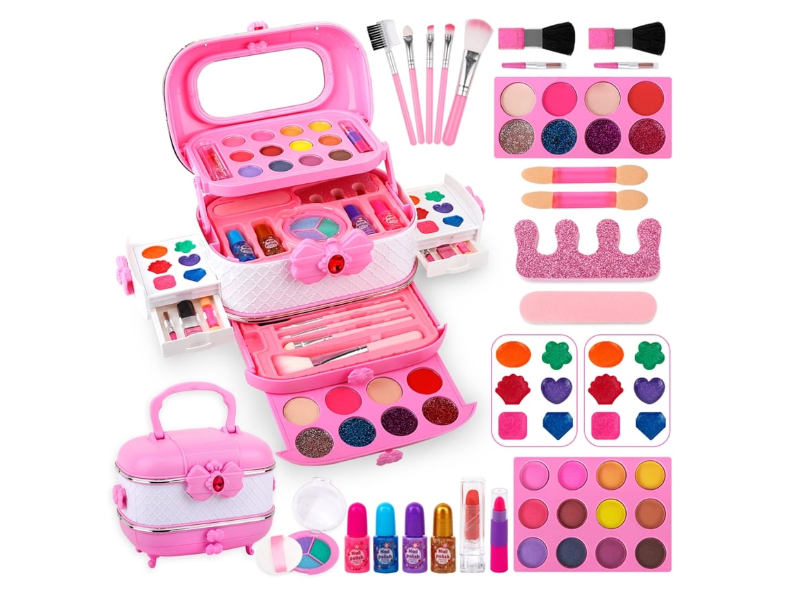 Kit De Maquillaje Lavable Para Niñas Con Estuche Portátil - Regalo De Cumpleaños/navidad