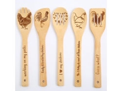 Juego De 5 Cucharas De Madera De Pesadilla Antes De Navidad, Diseño De Jack Skellington, En Caja De Cartón.