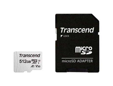 Transcend Tarjeta de Memoria Micro Sdxc 300S-A 512Gb Clase 10 Uhs-I U3 V30 A1