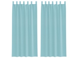 Maison Exclusive - Cortinas De Gasa Con Trabillas 2 Uds Turquesa 140x225 Cm