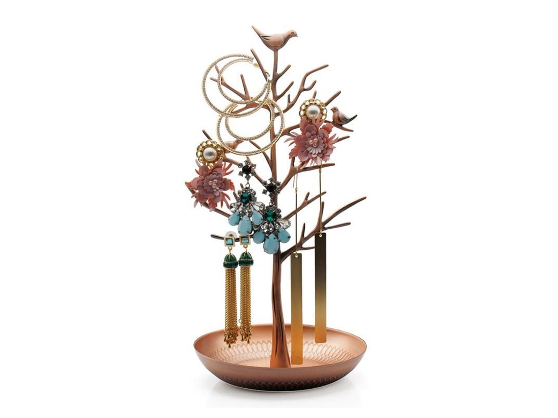 Porta Joyas Árbol De Bronce Vintage Para Colgantes Anillos Pendientes Decoración Hogar 30cm