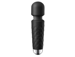 Potente masajeador de 8 velocidades, 20 modos de vibración, recargable por USB, silencioso, resistente al agua (negro)