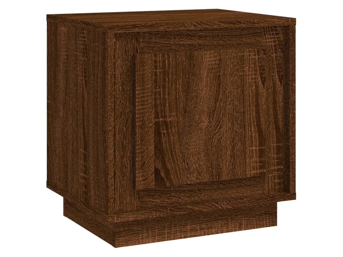 Mesita de Noche 44X35X45 Cm Derivados Madera Roble Marrón