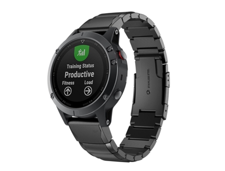 Correa de reloj inteligente de acero de desmontaje rápido para Garmin Fenix 5X 26 mm (negro)