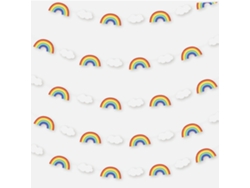 Banderas de arcoíris, decoración de pared bohemia con nubes blancas y cuerda para fiestas temáticas, fiestas del orgullo o baby shower.