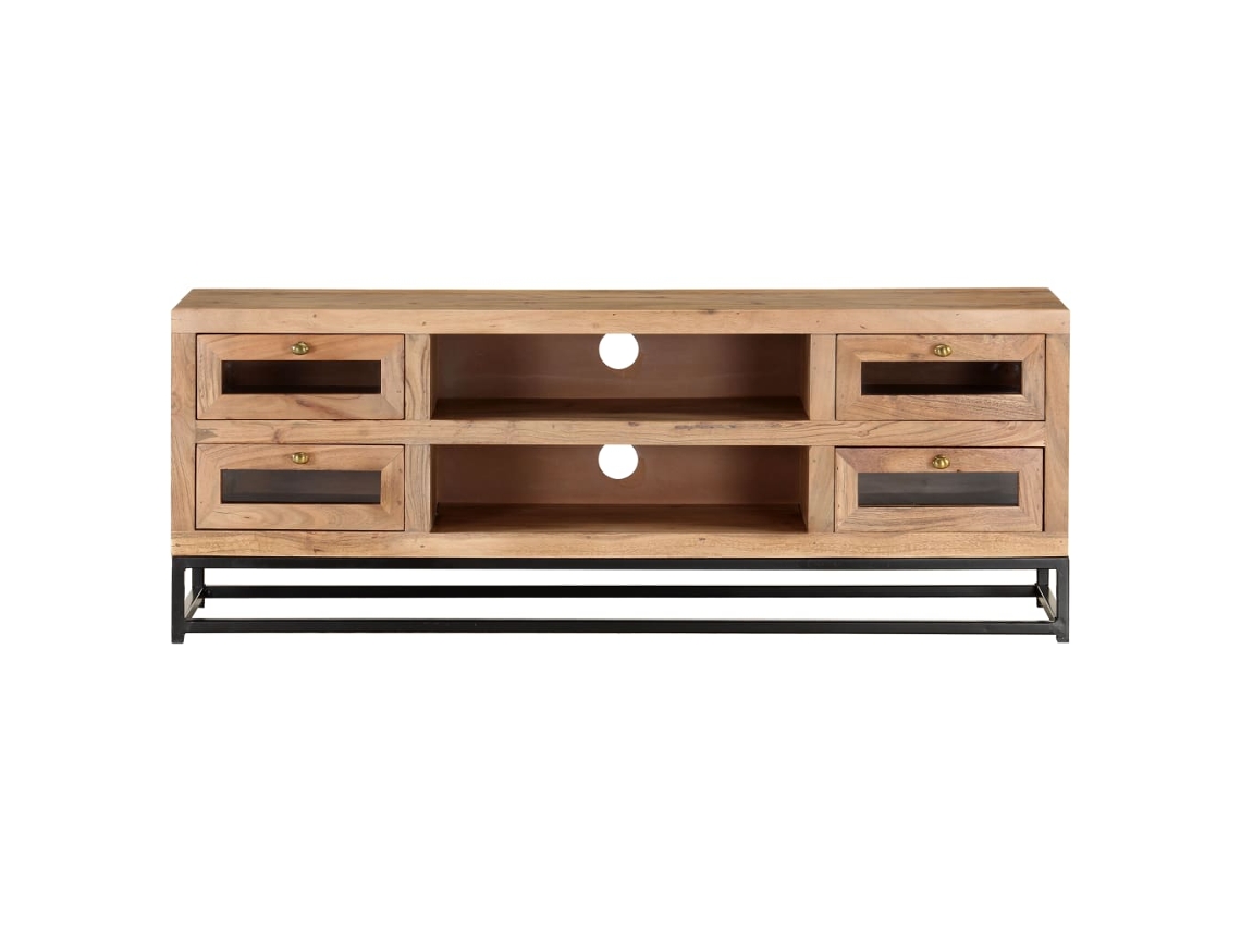 Maison Exclusive - Mueble De Tv De Madera Maciza De Acacia 110x30x40 Cm
