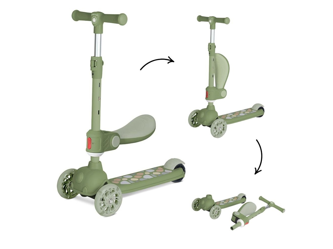 Patinete infantil verde Lorelli Jetster Plus con asiento plegable