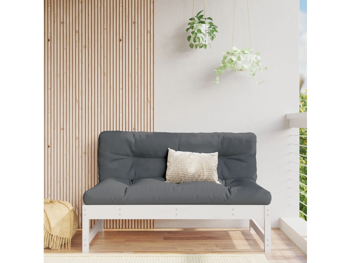 Sofá Central De Jardín | Sofá De Exterior Madera Maciza De Pino Blanco 120x80 Cm Wsd249725