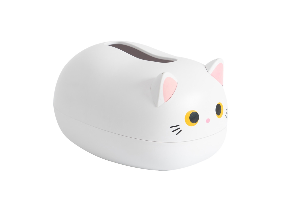 Dispensador Multifuncional De Toallas De Papel De Plástico Con Forma De Gato Blanco Para Cocina Y Baño.