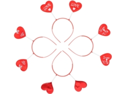 Lot De 4 Diademax Cœur Rouges Saint-valentin Accessoires Décoratifs Fête Serrage-têtes Cómodos
