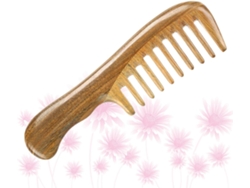 Peigne De Massage Naturel En Bois De Santal Kaki, À Dents Larges Y Denses Para Démêlage Y Relax...