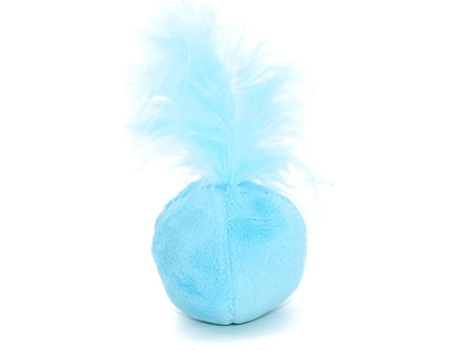 Juguete para gatos Catnip Pelota de peluche con pluma Pelota de plumas Juguete para gatos Azul