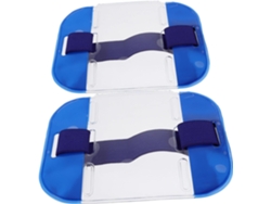 Portatarjetas De Identificación De Brazo, Ligero Y Multifuncional, De Pvc Azul, De 2 Piezas.