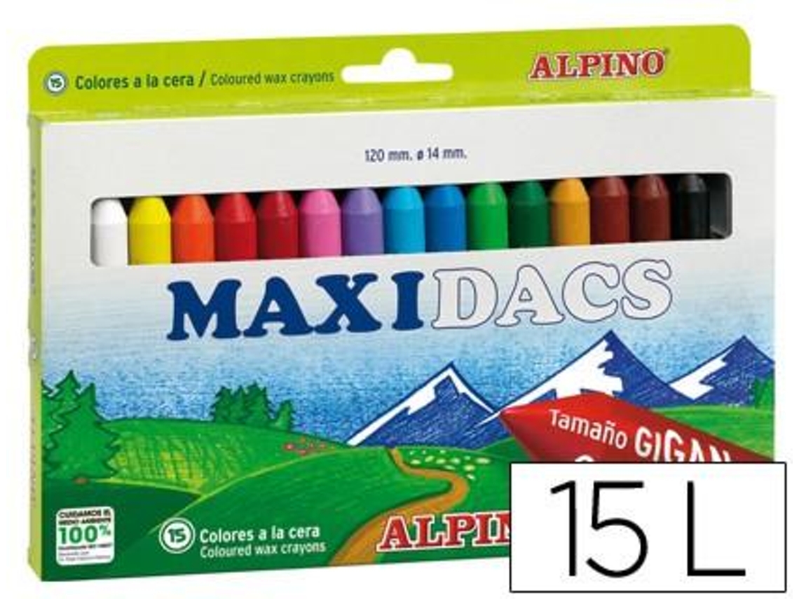Maxidacs Alpine Crayons Caja de 15 Colores Surtidos