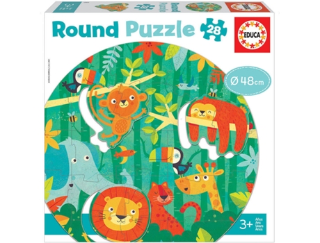 Puzzle EDUCA Round Puzzle 28 Piezas La Selva (Edad Mínima: 3 Años - 28 Piezas)