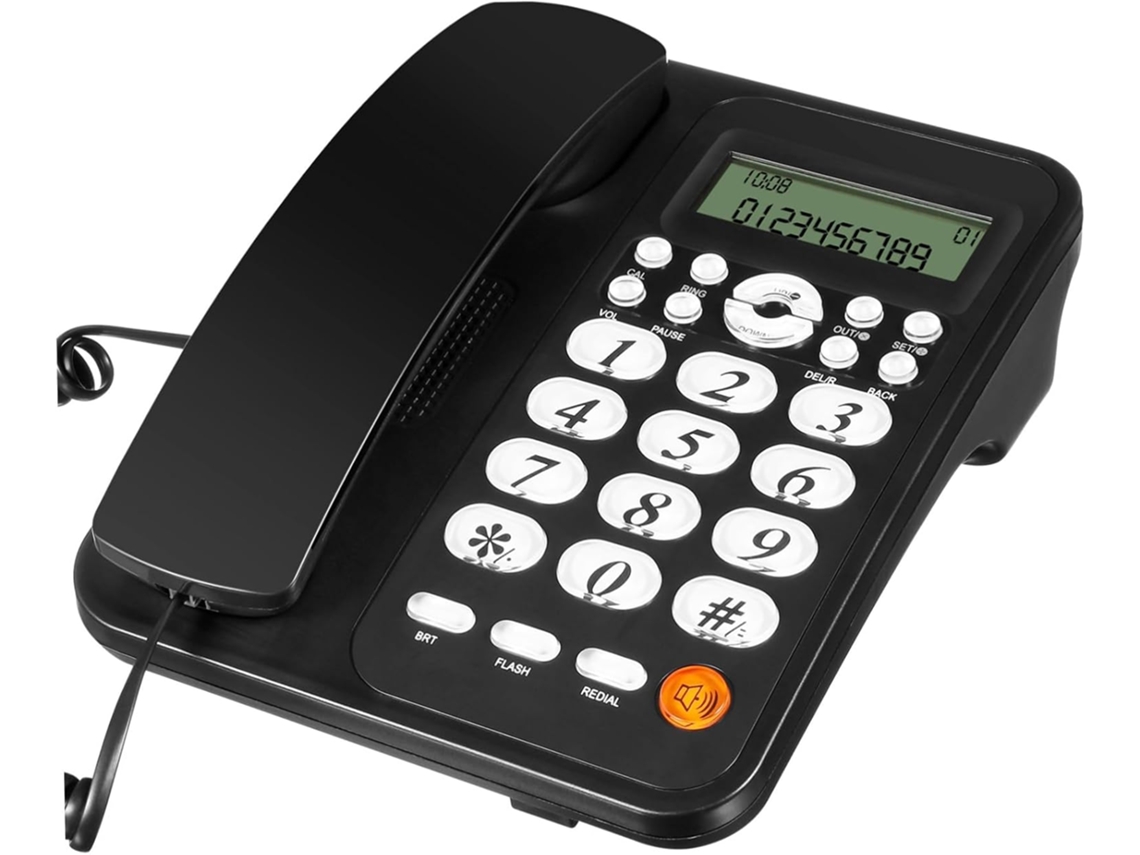 Material Del Teléfono: Pvc, Metal, Con Cable, Identificador De Llamadas, Cómodo