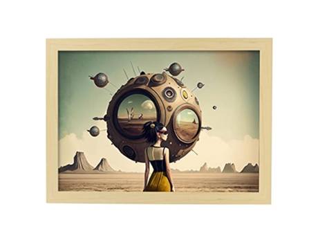 NACNIC Poster Guía En Estilo Surrealismo Cinematográfico Ilustraciones Y Grabados De Historieta Abstracta Y Artística A3 Marcos Madera