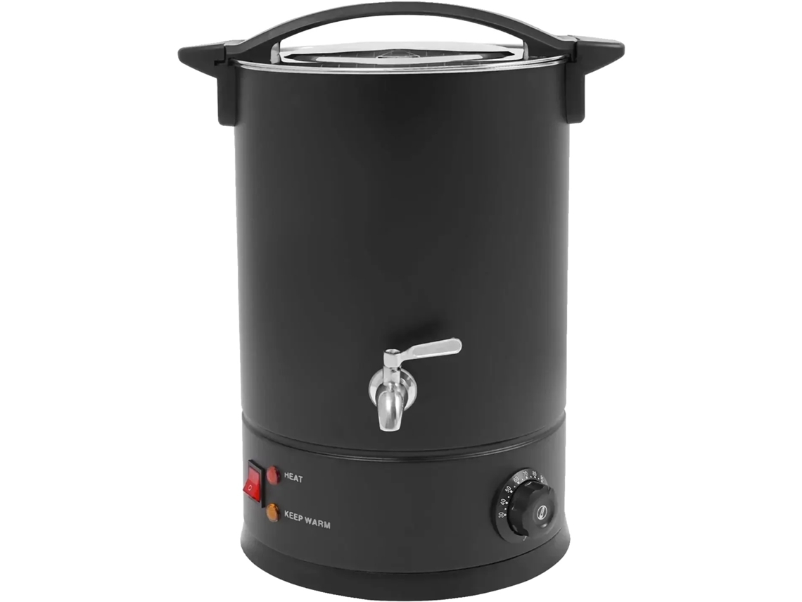 Fundidor de cera, capacidad de 12 litros, potencia de 1800 W, color negro.