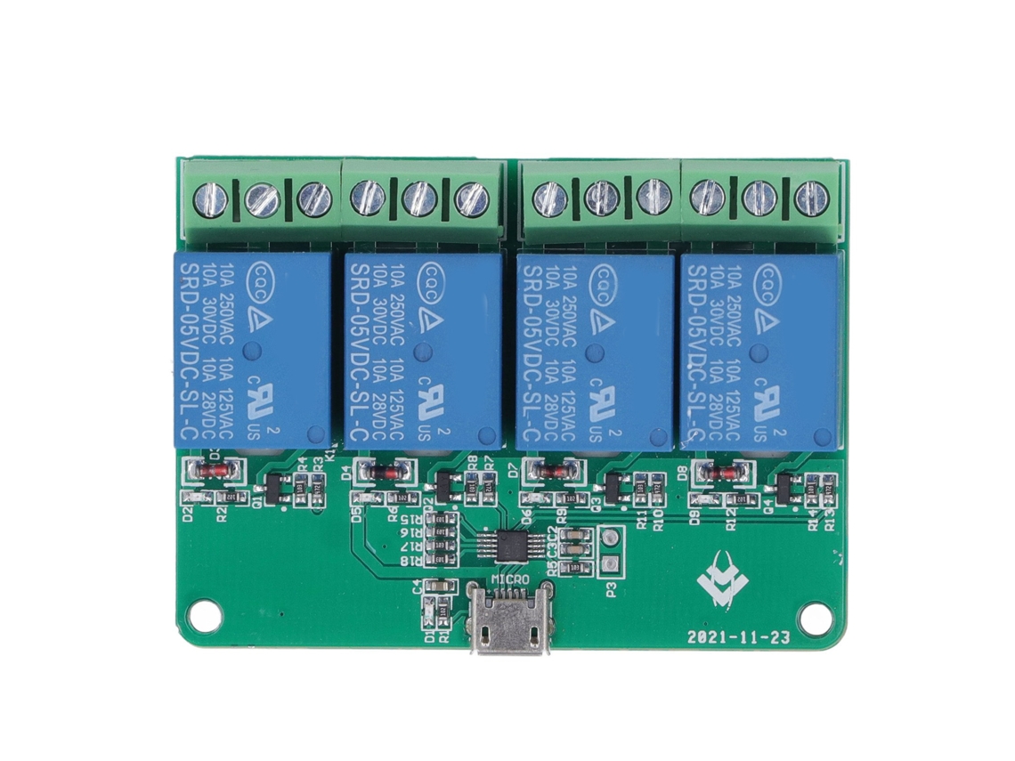 Módulo Rele 4 Canales 5v Placa De Expansión Usb Sin Controlador Para Pc Interruptor Inteligente