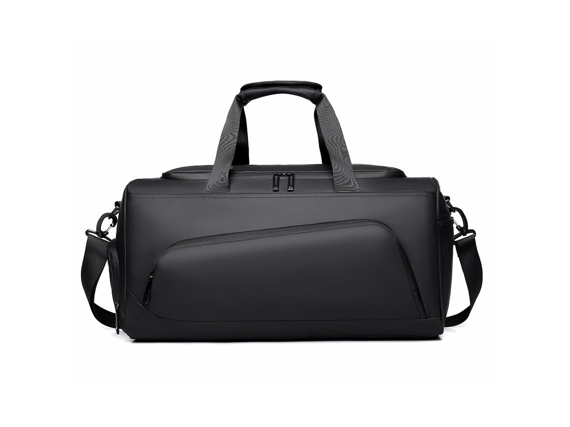 Bolsa de gimnasio (negra), compartimentos para artículos secos y mojados, tipo bandolera/bolso de cuerpo entero, bolsa de entrenamiento, gran capacidad.