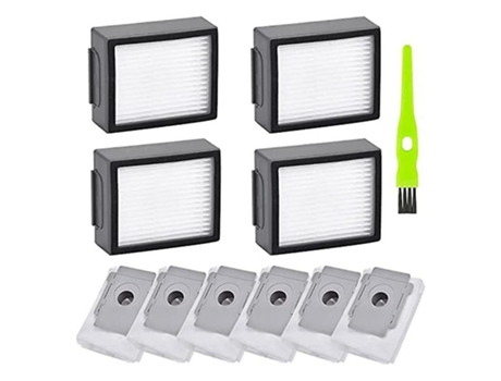 Pacote com 6 sacos de vácuo + 4 filtros hepa para irobot roomba i7 i7+ j7