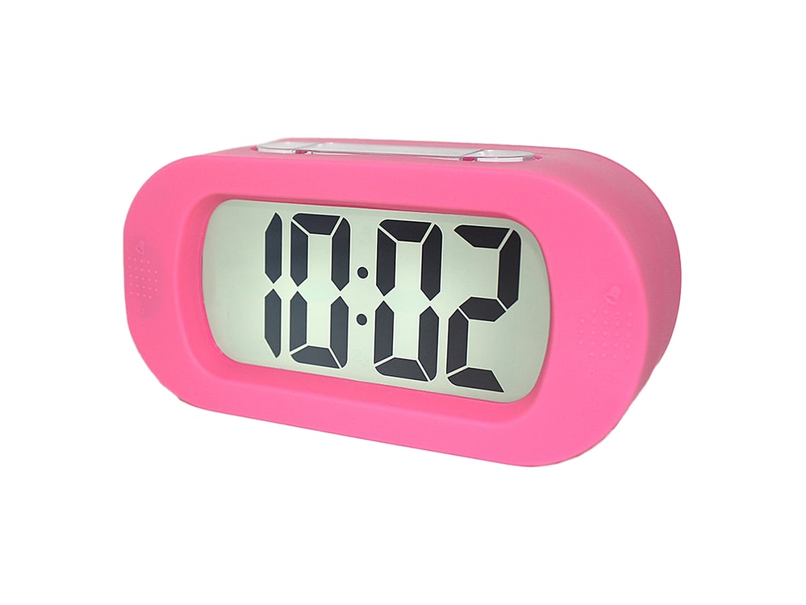 Reloj Silencioso - Despertador De Mesita De Noche De Escritorio De Pantalla  Grande Lcd Silencioso Digital Rosa Con Luz JEIIBRZUI