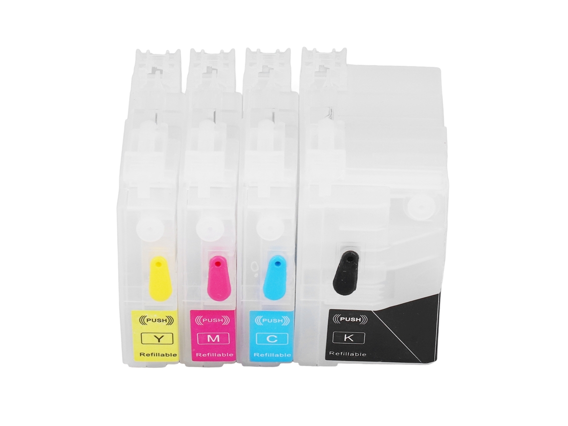 4 Cartuchos De Tinta Magenta, Cian, Amarillo Y Negro Para Impresoras Lc3029 Con Chip Desechable