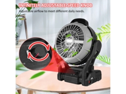 Ventilador LED recargable para camping con luz ajustable de 4000 mAh