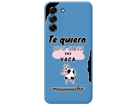 Carcasa Samsung Galaxy S21 FE 5G TUMUNDOSMARTPHONE Silicona Líquida Dibujos Vaca Azul